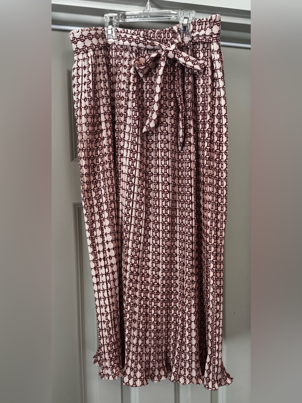 NWT- Alice Blue Geometric Print Midi Skirt with Tie Waist - Size M
